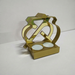 Expositor de Vino Metálico Personalizado con Acabado Pulido, Estante Vertical de Escritorio con Niveles para Uso en Interiores - Product Image 1