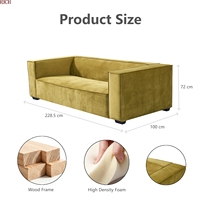 Canapé 3 places en tissu de style minimaliste américain, forme bloc, pour la maison, l'appartement, le salon, l'hôtel, le bureau, le salon de coiffure, la clinique, le hall d'entrée