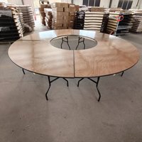 Table de mariage serpentine en bois contreplaqué pliable en forme de demi-lune, 183x91cm, pour 10 personnes, vente en gros