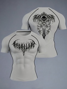 Hot Sale Printed Summer Spring Outdoor Quick Dry Sports Short Sleeve Men's Breathable Compression T-Shirt Running <strong>Base</strong> <strong>Layer</strong> - Product Image 3