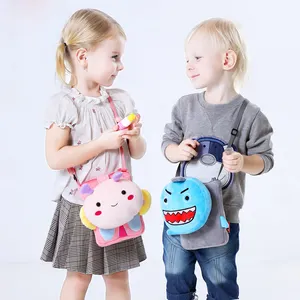 OEM ODM Cute 3D Animal School Toddler Fuzzy Kids Cross Body Messenger Bag Children Cartoon Plush Kindergarten Shoulder Bag