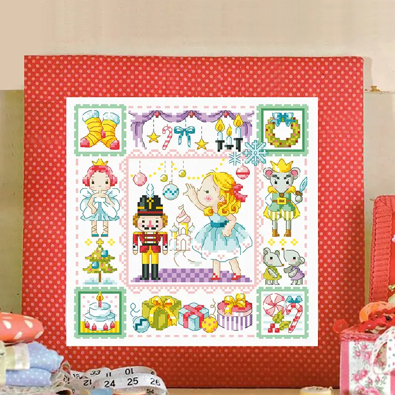 Thêu DIY DMC Cross Stitch Thiết Cho Thêu Bộ Dụng Cụ Cổ Tích Câu Chuyện Nutcracker Nhà Máy Bán Trực Tiếp Phim Hoạt Hình