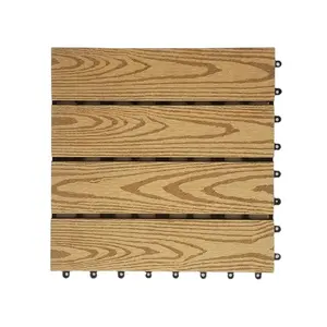 WPC diy tiles Board balcony outdoor floor tile wpc flooring wood texture solid decking 300 x 300 x 22 mm