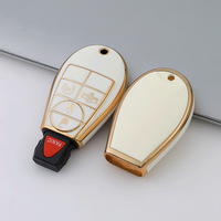 Nouveau couvercle de clé porte-clés souple en TPU pour Jeep Grand Cherokee/Dodge/Chrysler/Ram 1500 étui à clé de voiture à 5 boutons avec revêtement anti-rayures