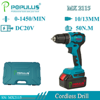 IPOPULUS Batterie gratuite EMC Vente à chaud Power Craft Tournevis sans fil 18V Perceuse Remplacer pour Makitas Ensemble de perceuses électriques