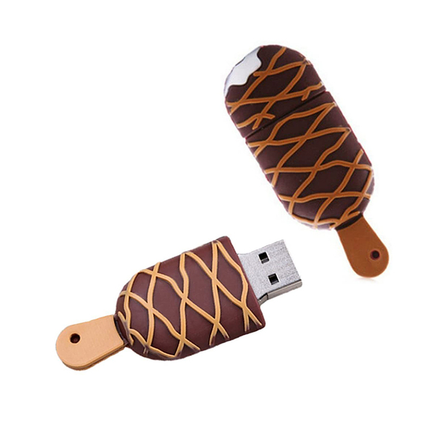 Smart cute PVC cartoon design shape usb pen drive chocolate ice cream stick usb