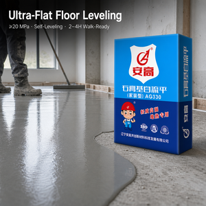 AN GAO AG-330 Composé autonivelant à base de gypse 25kg pour chauffage par le sol UFH, Nivelant de sol, Usine EXW OEM, Coulis léger - Product Image 1