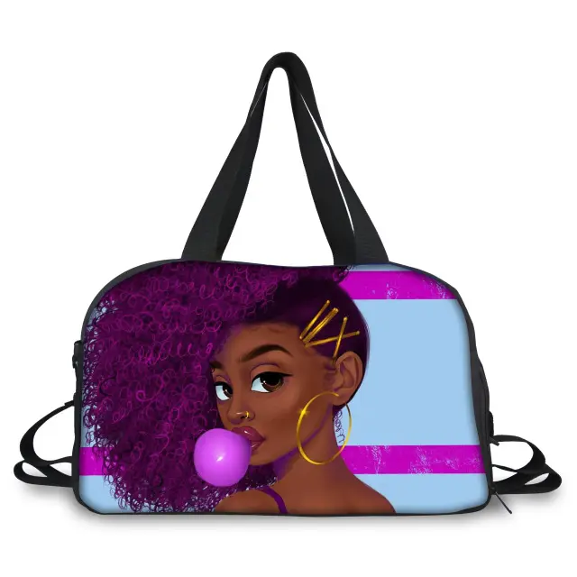 Vrouwen Reizen Tassen Handtassen Nieuwe Hot Mode Draagbare Bagage Tas Zwart Art Afrikaanse Meisjes Afdrukken Plunjezakken Waterdicht Weekend