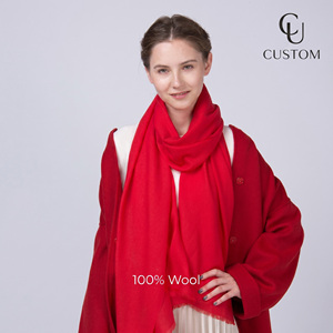 Custom Premium Gradient Color Wool Pashmina Scarf with Tassel Edge Long Winter Shawl <b>Wrap</b> - Product Image 1