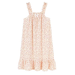 Cute French Style Slip Dress Cream <b>Pink</b> Cherry <b>Bear</b> Print Summer Thin Loose Nightgown For Women Smlxlxxl - Product Image 5
