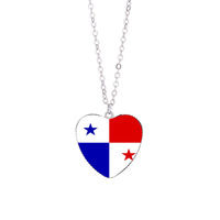 Pendentif en forme de cœur unisexe en verre, bijoux ethniques, pour la jamaïque, la croatie, Cuba