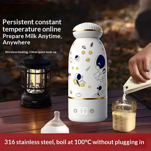 <span class=keywords><strong>Bouilloire</strong></span> portable USB 500 ml OEM/ODM pour bébé, chauffage sans fil 100 W, tasse de préparation de lait thermostatée en acier inoxydable 316 - Product Image 1