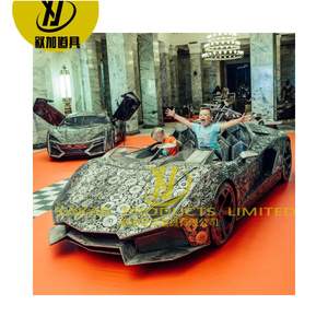 Moderne Simple Jardin Métal En Acier Inoxydable <span class=keywords><strong>Harpe</strong></span> Fontaine D'eau Sculpture Statue robot déformation aluminium sculpture voiture - Product Image 2