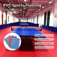 أرضية PVC من HANLI بسمك 4.5 مم بنمط قماشي لتنس الطاولة، أرضية رياضية داخلية ممتصة للصدمات