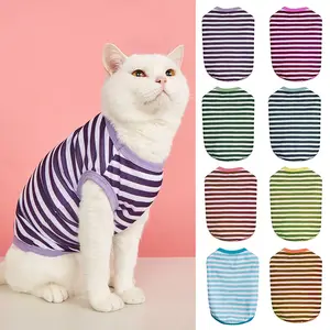 Joymay Knitting Patterns Big Cats Clothes Funny Girl Plaid Dog Cat Pet Clothes Cat Print T Shirt Cotton In Yellow Colour