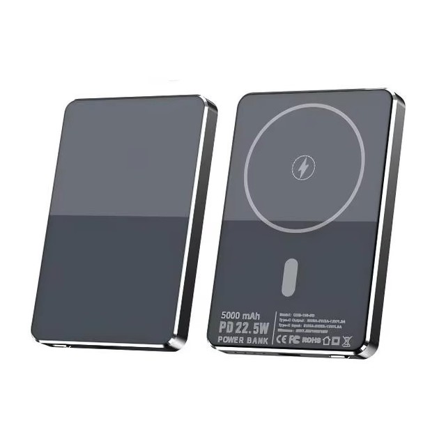20W Type C Output Tempered Glass Wireless Magnetic Phone Charger Portable Power Bank for iPhone 15 14 13 Pro Max Android Phones