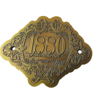 Plaque de nom de pièce/maison en laiton et cuivre antique, gravée sur mesure avec logo, étiquette métallique pour porte de bureau et mobilier