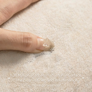 Alfombra EiffelHome de Estilo Crema, Color Sólido, Poliéster Impermeable, Personalizable, de Pelo Medio, Cuadrada, para Sala de Estar - Product Image 5
