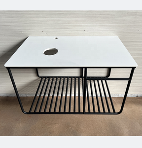 Waschtisch mit Unterschrank Industriedesign lavabo avec armoire de base bol de lavage design industriel comptoir <span class=keywords><strong>en</strong></span> <span class=keywords><strong>teck</strong></span> support <span class=keywords><strong>en</strong></span> acier - Product Image 3
