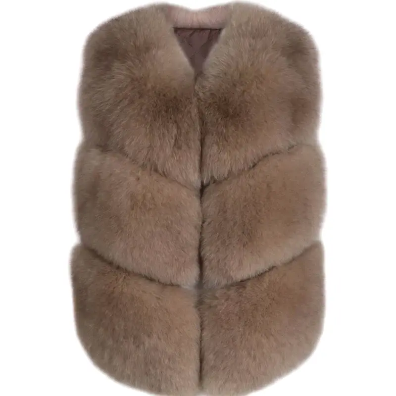 High Quality Ladies Real Fox Fur Vest Girls Natural Fur Gilet Short