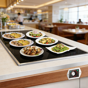 Calentador de Alimentos Incorporado con Control EGO Alemán, Placa Calefactora de Vidrio para Buffet, Calentador Eléctrico Comercial para Hoteles y Restaurantes - Product Image 5