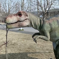 Costume de dinosaure animatronique, structure en acier, réaliste, robotique, pour décoration extérieure