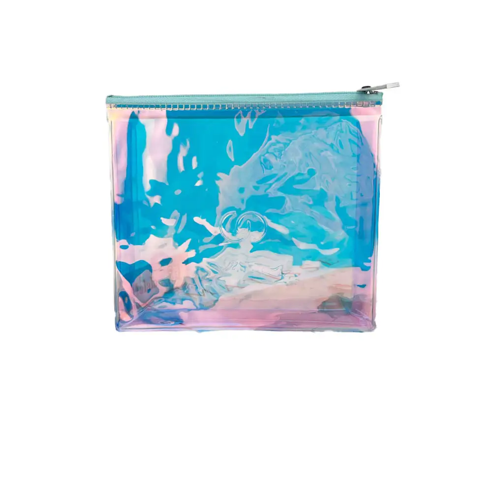 OMOI-bolsa de plástico transparente para compras, bolsa de PVC personalizada con estampado de láser, logotipo mágico, bolsa de gelatina brillante