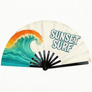 พัดมือขนาดใหญ่พิเศษ พิมพ์ลายตามสั่ง สำหรับงานเทศกาลดนตรี คอนเสิร์ต และคลับ ใช้คลายร้อน พร้อมกราฟิกสีสันสดใส - Product Image 4