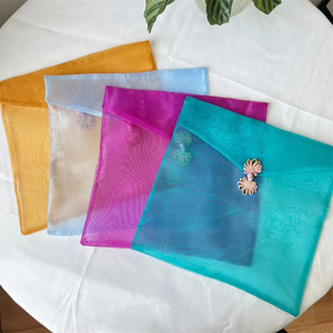 Wholesale Hot Sale Custom Button Different Sizes Packaging Pouch Sheer Organza <b>Gift</b> <b>Envelope</b> Bag - Product Image 2