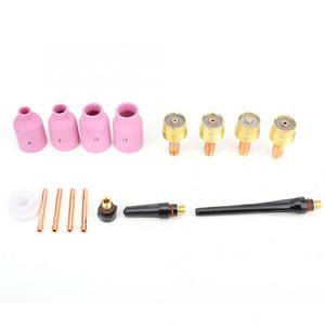 Kit de lentilles de gaz pour soudage TIG, 16 pièces, filetage M14, cuivre, silicone, PTFE, pour soudage de l'aluminium, torche de 0,20 à 1/8 po, 17 18 26 T7 - Product Image 2