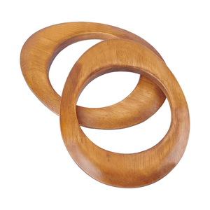 Bằng Gỗ Retro Túi Ví Xử Lý Gỗ Tự Nhiên DIY <span class=keywords><strong>Handmade</strong></span> Macrame Túi Hình Bầu Dục Hình Xử Lý Thay Thế Cho Túi Ví - Product Image 1