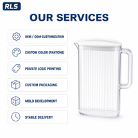 Ensemble de pichets à eau en plastique 2L PP cruche 4 tasses plateau boisson sans BPA réutilisable service cuisine maison jus vaisselle