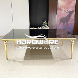 Mdf <span class=keywords><strong>Top</strong></span> Chrome Gold Sự Kiện Nhà Hàng Sử Dụng Bộ Bàn Ăn - Product Image 6