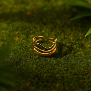 Fashion <b>Rings</b> 316L Stainless Steel PVD Gold Plating Sustainable Resistant Design - Product Image 3