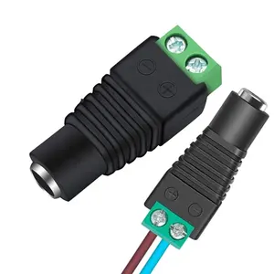 Adaptador de enchufe de alimentación CC hembra, sin soldadura, 12v, 24v, 5,5x2,5mm, 5,5x2,1mm, para luces de tira Led de cámara CCTV