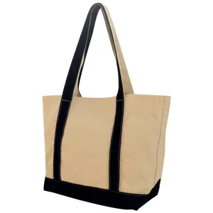 Поставщик OEM, приемлемый индивидуальный логотип бренда, прочные большие карманы, белые холщовые сумки для покупок