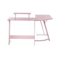 Table de bureau d'ordinateur de jeu en forme de L avec coin, porte-gobelet et crochet pour casque d'écoute