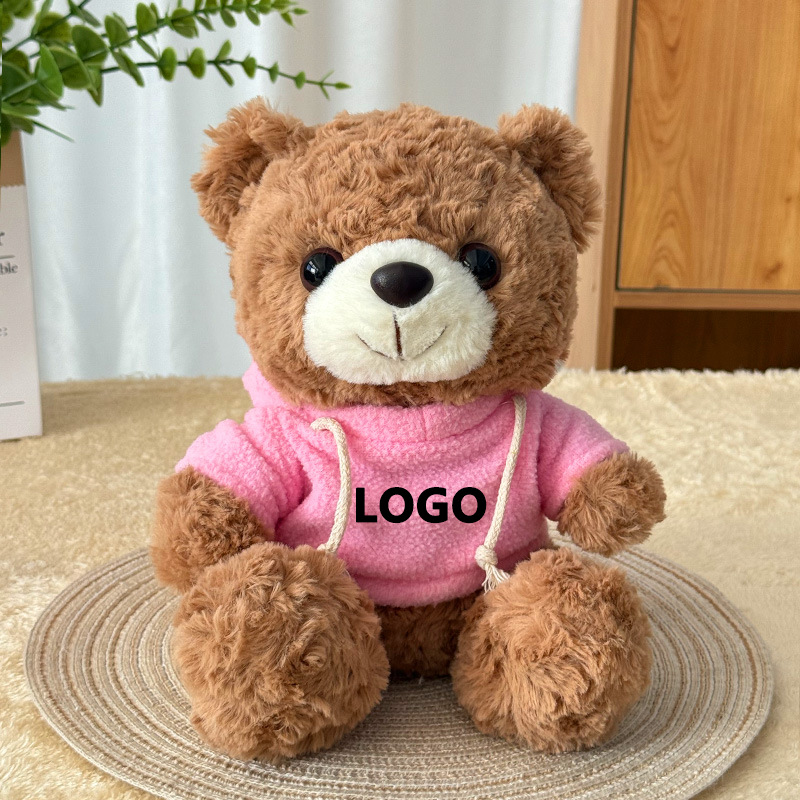 Brown teddy bear-pink sweatshirt