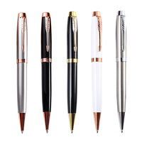Stylo roller en métal d'affaires de haute qualité noir argent Rose Gold-1.0mm largeur d'écriture Logo personnalisé stylo d'écriture pour cadeaux