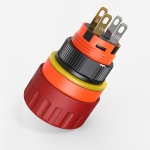 Bouton d'arrêt champignon LANBOO 16mm à tête rouge en PC-plastique IP65 7A 220V 1NO1NC/2NO/2NC pour contrôle d'urgence et auto-bloquant pour appareils électroménagers - Product Image 4