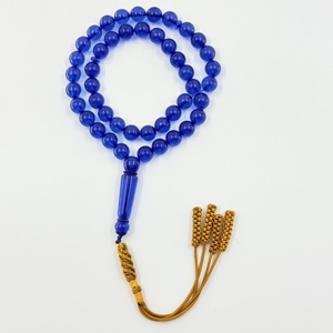 Rosario Islamico, Braccialetti Arabi, Perle di Preghiera in Resina Blu, 10mm, 45 Pezzi, Rose Musulmane, Lode a Lui, Misbaha Tasbih - Product Image 2