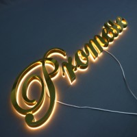 Lettres lumineuses LED en acier inoxydable pour extérieur, panneau de signalisation en acrylique rétroéclairé, logo métallique sans couture, lettres lumineuses LED