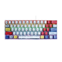 Multifunctional 63 Key Keyboard 60% RGB Comic Style Backlit Mechanical Keyboard Teclado Gamer Wired Mini Gaming Keyboard