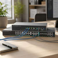 Grandstream GCC6020 – Passerelle d'entreprise tout-en-un pour bureau, VPN, pare-feu, SIP, IP PBX, communication unifiée, commutateur réseau 10G SFP+ 2.5G