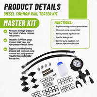 Kit de test haute pression pour rail commun diesel 2000 bars, manomètre de pression de pompe à carburant, outil de diagnostic de fuite d'injecteur