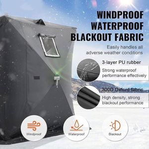 Tente de pêche d'hiver d'extérieur - Chaleur renforcée avec tissu Oxford 3 couches TPU - Tente sauna à ouverture rapide pliable coupe-vent une chambre - Product Image 3