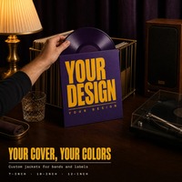 Boîte d'emballage carrée en papier recyclable personnalisée pour disque vinyle, avec pochette intérieure antistatique et estampage à chaud des paroles