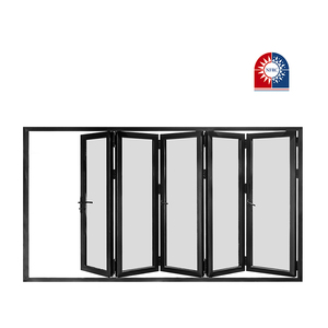 D-TOP Exterior Frameless Remote Folding Door Bifold Doors Living Room Glass Patio Aluminum Glass Modern Doors For House