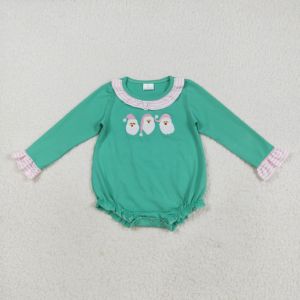 2025 nouveau hiver mode enfant en bas âge garçons ensemble de vêtements haute qualité broderie père noël couleur verte haut à manches longues avec pantalon ensemble - Product Image 3