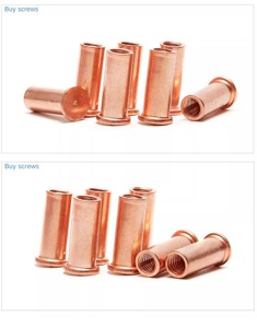 Tuercas de Soldadura de Cobre Plateado <span class=keywords><strong>M5</strong></span> M6, Cabeza Plana, Una Sola Punto de Soldadura, Tuerca de Manguito con Perno de Rosca Interna, Tornillo Soldado, Remache - Product Image 4
